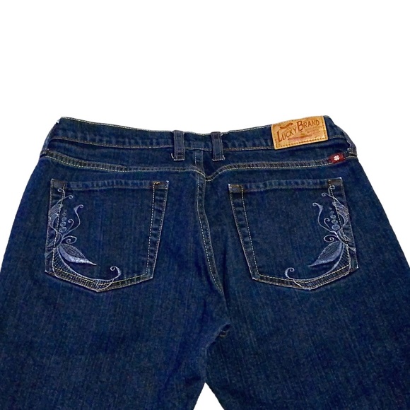 Lucky Brand Jeans Womens Sz 4 Bootcut Vineland Sweet N Low Blue Denim Embroidery - Picture 6 of 14
